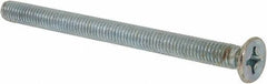 Value Collection - M6x1.00 Metric Coarse, 80mm OAL Phillips Drive Machine Screw - Flat Head, Grade 4.8 Steel, Zinc-Plated Finish, Without Washer - Eagle Tool & Supply