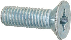 Value Collection - M8x1.25 Metric Coarse, 25mm OAL Phillips Drive Machine Screw - Flat Head, Grade 4.8 Steel, Zinc-Plated Finish, Without Washer - Eagle Tool & Supply