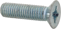 Value Collection - M8x1.25 Metric Coarse, 30mm OAL Phillips Drive Machine Screw - Flat Head, Grade 4.8 Steel, Zinc-Plated Finish, Without Washer - Eagle Tool & Supply