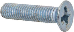 Value Collection - M8x1.25 Metric Coarse, 35mm OAL Phillips Drive Machine Screw - Flat Head, Grade 4.8 Steel, Zinc-Plated Finish, Without Washer - Eagle Tool & Supply