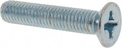 Value Collection - M8x1.25 Metric Coarse, 40mm OAL Phillips Drive Machine Screw - Flat Head, Grade 4.8 Steel, Zinc-Plated Finish, Without Washer - Eagle Tool & Supply