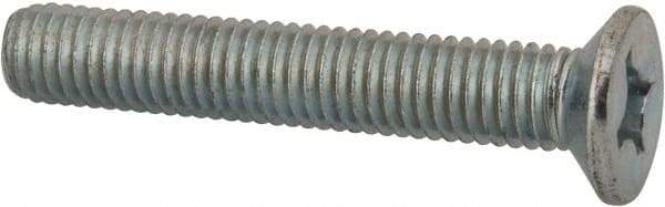 Value Collection - M8x1.25 Metric Coarse, 50mm OAL Phillips Drive Machine Screw - Flat Head, Grade 4.8 Steel, Zinc-Plated Finish, Without Washer - Eagle Tool & Supply
