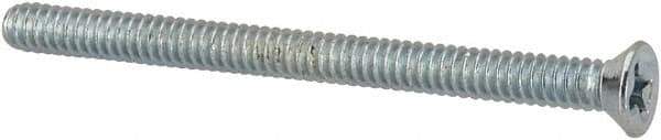 Value Collection - #4-40 UNC, 1-1/2" OAL Phillips Drive Machine Screw - Flat Head, Grade J82 Steel, Zinc-Plated Finish, Without Washer - Eagle Tool & Supply