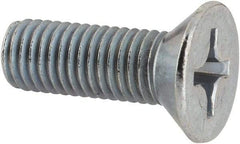 Value Collection - 1/4-28 UNF, 3/4" OAL Phillips Drive Machine Screw - Flat Head, Grade J82 Steel, Zinc-Plated Finish, Without Washer - Eagle Tool & Supply