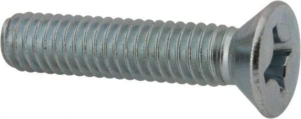 Value Collection - 5/16-18 UNC, 1-1/2" OAL Phillips Drive Machine Screw - Flat Head, Grade J82 Steel, Zinc-Plated Finish, Without Washer - Eagle Tool & Supply