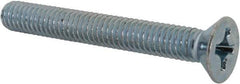 Value Collection - 5/16-18 UNC, 2-1/2" OAL Phillips Drive Machine Screw - Flat Head, Grade J82 Steel, Zinc-Plated Finish, Without Washer - Eagle Tool & Supply