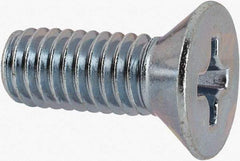 Value Collection - 3/8-16 UNC, 1" OAL Phillips Drive Machine Screw - Flat Head, Grade J82 Steel, Zinc-Plated Finish, Without Washer - Eagle Tool & Supply