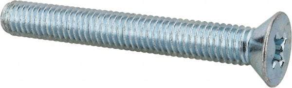 Value Collection - 3/8-16 UNC, 3" OAL Phillips Drive Machine Screw - Flat Head, Grade J82 Steel, Zinc-Plated Finish, Without Washer - Eagle Tool & Supply