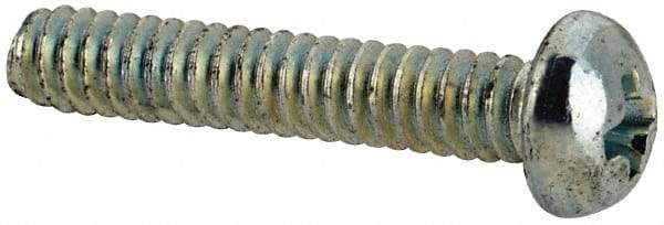 Value Collection - #4-40 UNC, 5/8" Length Under Head Phillips Drive Machine Screw - Round Head, Grade J82 Steel, Zinc-Plated Finish, Without Washer - Eagle Tool & Supply