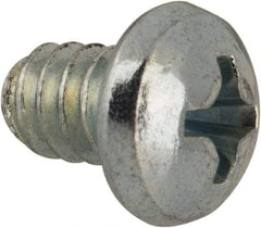 Value Collection - #10-24 UNC, 1/4" Length Under Head Phillips Drive Machine Screw - Round Head, Grade J82 Steel, Zinc-Plated Finish, Without Washer - Eagle Tool & Supply
