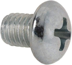 Value Collection - #10-32 UNF, 1/4" Length Under Head Phillips Drive Machine Screw - Round Head, Grade J82 Steel, Zinc-Plated Finish, Without Washer - Eagle Tool & Supply