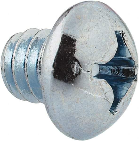 Value Collection - 1/4-20 UNC, 1/4" Length Under Head Phillips Drive Machine Screw - Round Head, Grade J82 Steel, Zinc-Plated Finish, Without Washer - Eagle Tool & Supply