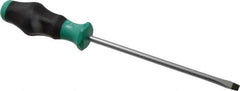 Wera - 287mm OAL Standard Slotted Screwdriver - 175mm Blade Length, Round Shank, Ergonomic Handle - Eagle Tool & Supply