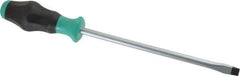 Wera - 312mm OAL Standard Slotted Screwdriver - 200mm Blade Length, Round Shank, Ergonomic Handle - Eagle Tool & Supply