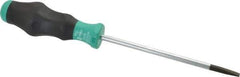 Wera - 223mm OAL Standard Slotted Screwdriver - 125mm Blade Length, Round Shank, Ergonomic Handle - Eagle Tool & Supply