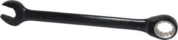 Proto - 18mm 12 Point Combination Wrench - 15° Head Angle, 9-5/16" OAL, Steel, Black Chrome Finish - Eagle Tool & Supply