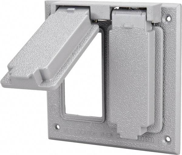 Cooper Crouse-Hinds - Electrical Outlet Box Aluminum Weatherproof Cover - Includes Gasket - Eagle Tool & Supply