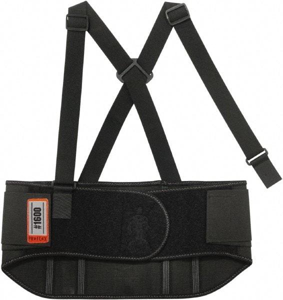 Ergodyne - Size M, Elastic Belt with Adjustable Shoulder Straps - 30 to 34" Waist, 9" Wide, Detachable Strap, Black - Eagle Tool & Supply