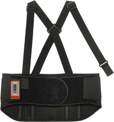 Ergodyne - Size XL, Elastic Belt with Adjustable Shoulder Straps - 38 to 42" Waist, 9" Wide, Detachable Strap, Black - Eagle Tool & Supply