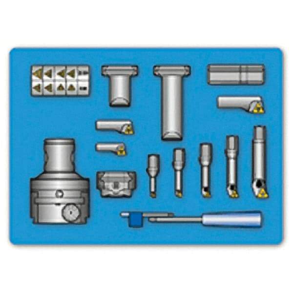 Iscar - 6mm Min Diam Smallest Bar, 22mm Min Diam Largest Bar, Indexable Boring Bar Set - TC.. Insert, BHF Toolholder, 21mm Max Bore Depth - Eagle Tool & Supply