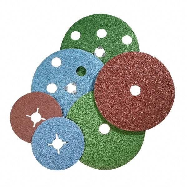 Norton - 5" Disc Diam, 36 Grit, Zirconia Alumina Quick Change Disc - Type S Attaching System, Coated, Very Coarse Grade, 13,000 RPM, F826 Series - Eagle Tool & Supply