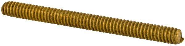 Value Collection - #2-56 1" OAL Fully Threaded Stud - Brass, Plain Finish - Eagle Tool & Supply