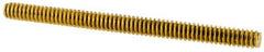 Value Collection - #4-40 1-1/2" OAL Fully Threaded Stud - Brass, Plain Finish - Eagle Tool & Supply