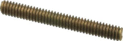 Value Collection - 1/4-20 2" OAL Fully Threaded Stud - Brass, Plain Finish - Eagle Tool & Supply