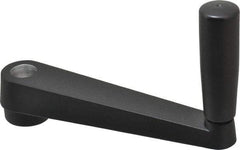 Value Collection - 1.38" Hub Diam x 1.02" Hub Height Crank Handle - 3/4" Round Bore, Aluminum Black Powder Crank Body - Eagle Tool & Supply