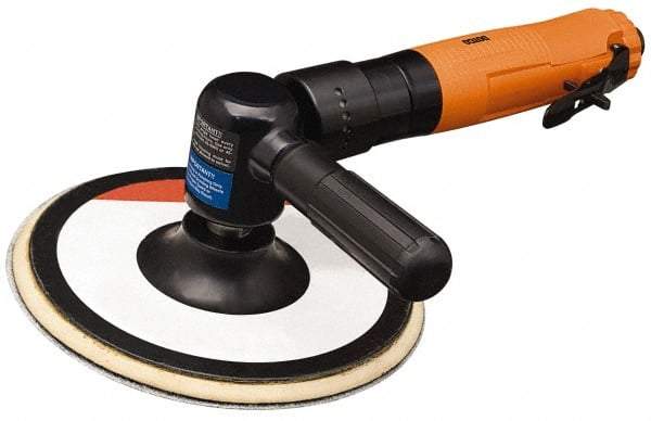 Cleco - 7" Pad Diam, 3,300 RPM, 0.9 hp, Handheld Pneumatic Buffer - 38 CFM, 5/8-11" Spindle Thread, 1/4" Inlet - Eagle Tool & Supply