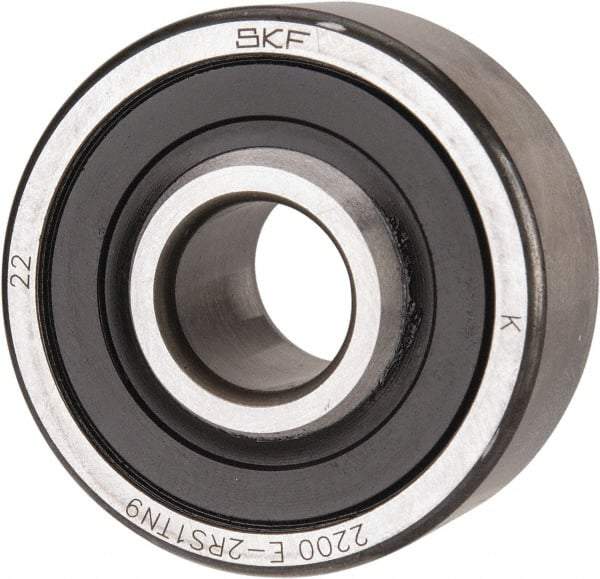 SKF - 10mm Bore Diam, 30mm OD, Double Seal Self Aligning Radial Ball Bearing - 14mm Wide, 2 Rows, Round Bore, 389 Lb Static Capacity, 1,810 Lb Dynamic Capacity - Eagle Tool & Supply