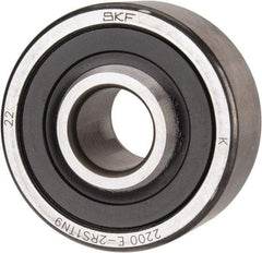 SKF - 10mm Bore Diam, 30mm OD, Double Seal Self Aligning Radial Ball Bearing - 14mm Wide, 2 Rows, Round Bore, 389 Lb Static Capacity, 1,810 Lb Dynamic Capacity - Eagle Tool & Supply