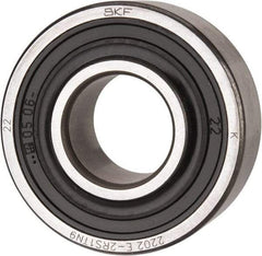 SKF - 15mm Bore Diam, 35mm OD, Double Seal Self Aligning Radial Ball Bearing - 14mm Wide, 2 Rows, Round Bore, 459 Lb Static Capacity, 1,960 Lb Dynamic Capacity - Eagle Tool & Supply