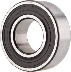 SKF - 25mm Bore Diam, 52mm OD, Double Seal Self Aligning Radial Ball Bearing - 18mm Wide, 2 Rows, Round Bore, 989 Lb Static Capacity, 3,780 Lb Dynamic Capacity - Eagle Tool & Supply