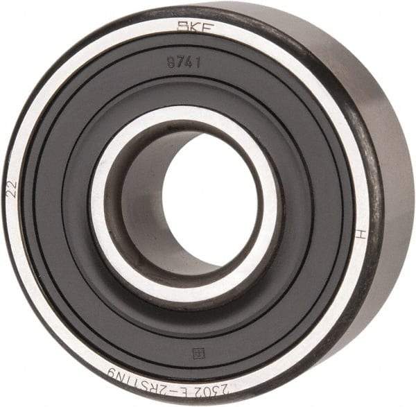 SKF - 15mm Bore Diam, 42mm OD, Double Seal Self Aligning Radial Ball Bearing - 17mm Wide, 2 Rows, Round Bore, 652 Lb Static Capacity, 2,680 Lb Dynamic Capacity - Eagle Tool & Supply