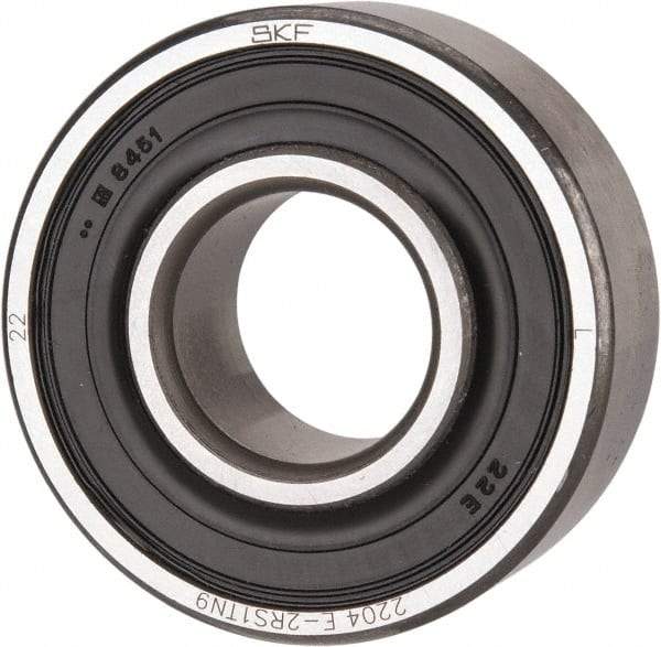 SKF - 17mm Bore Diam, 47mm OD, Double Seal Self Aligning Radial Ball Bearing - 19mm Wide, 2 Rows, Round Bore, 798 Lb Static Capacity, 3,280 Lb Dynamic Capacity - Eagle Tool & Supply