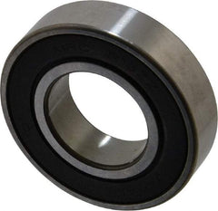 SKF - 1" Bore Diam, 2" OD, Double Seal Deep Groove Radial Ball Bearing - 1/2" Wide, 1 Row, Round Bore, 1,350 Lb Static Capacity, 2,270 Lb Dynamic Capacity - Eagle Tool & Supply