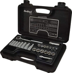 Blackhawk by Proto - 24 Piece 3/8" Drive Deep Well Socket Set - 6 Points, 5/8" to 5/8" 7mm to 19mm Range, Metric Measurement Standard - Eagle Tool & Supply