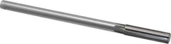 Made in USA - 1/2" Carbide-Tipped 6 Flute Chucking Reamer - Straight Flute, 2" Straight Shank, 2" Flute Length, 8" OAL - Eagle Tool & Supply