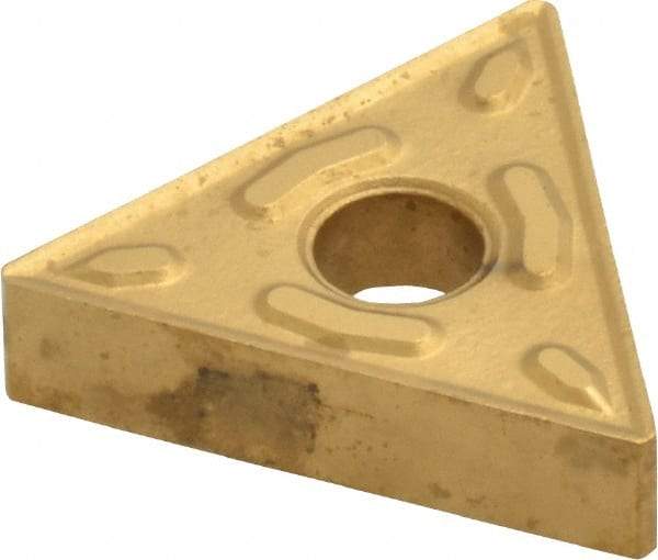 Interstate - TNMG432 P Grade TCN55 Carbide Turning Insert - TiN Finish, 60° Triangle, 1/2" Inscr Circle, 3/16" Thick, 1/32" Corner Radius - Eagle Tool & Supply