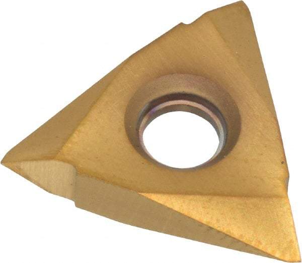 Value Collection - TPMC32 60° V Grade TCN55 On Edge Threading Insert - PVD TiN Finish, 3/8" Inscribed Circle - Eagle Tool & Supply