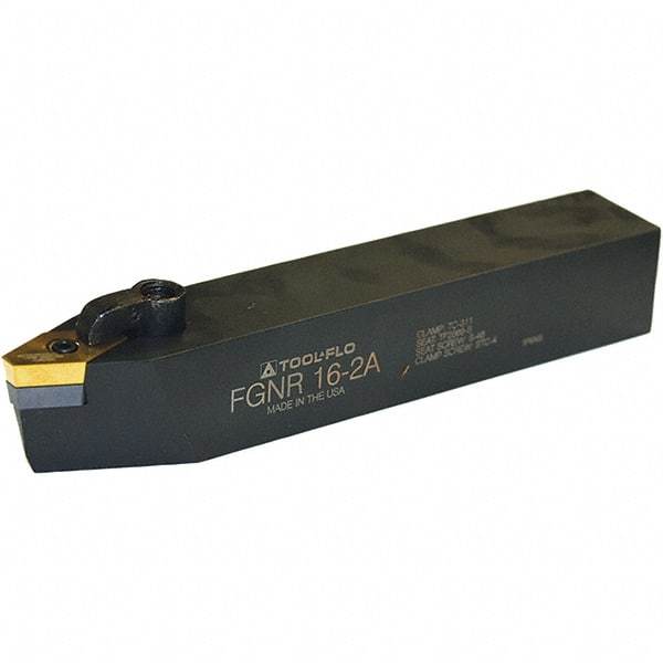 Tool-Flo - Indexable Grooving Tool Holder - APIP 203-4 Insert Compatibility, 1-1/4" Shank Height, 1-1/4" Shank Width, 7" OAL - Eagle Tool & Supply