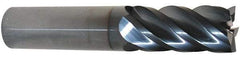ProMax - 1", 1-3/4" LOC, 1" Shank Diam, 4" OAL, 5 Flute, Solid Carbide Square End Mill - Single End, AlTiN Finish, Spiral Flute, 40° Helix, Centercutting, Right Hand Cut, Right Hand Flute, Series 112 - Eagle Tool & Supply