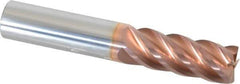 ProMax - 1/2", 1-1/4" LOC, 1/2" Shank Diam, 3" OAL, 5 Flute, Solid Carbide Square End Mill - Single End, TiCN Finish, Spiral Flute, 40° Helix, Centercutting, Right Hand Cut, Right Hand Flute, Series 112 - Eagle Tool & Supply