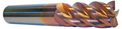 ProMax - 1", 1-3/4" LOC, 1" Shank Diam, 4" OAL, 5 Flute, Solid Carbide Square End Mill - Single End, TiCN Finish, Spiral Flute, 40° Helix, Centercutting, Right Hand Cut, Right Hand Flute, Series 112 - Eagle Tool & Supply