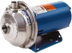 Goulds Pumps - TEFC Motor, 208-230/460 Volt, 9.8/4.9 Amp, 3 Phase, 3 HP, 3500 RPM, 316L Stainless Steel Straight Pump - 1-1/4 Inch Inlet, 1 Inch Outlet, 67 Max Head psi, 316L Stainless Steel Impeller, Carbon Ceramic Buna Seal, 155 Ft. Shut Off - Eagle Tool & Supply