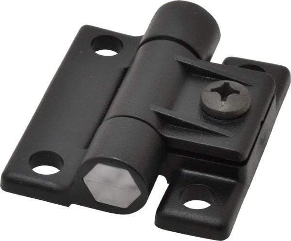 80/20 Inc. - 2-1/2" Long x 2-1/4" Wide x 0.77" Thick, Adjustable Hinge - Black Acetal - Eagle Tool & Supply