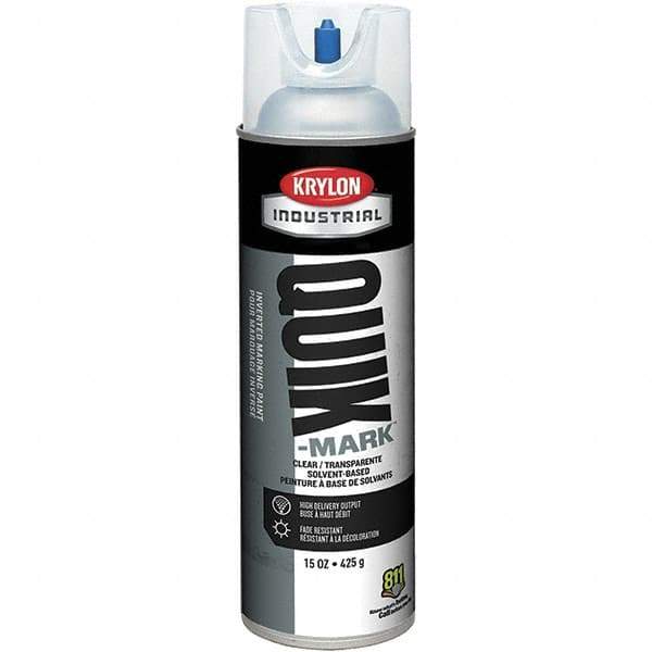 Krylon - 20 fl oz Clear Marking Paint - 50 to 60 Sq Ft Coverage, Solvent-Based Formula - Eagle Tool & Supply