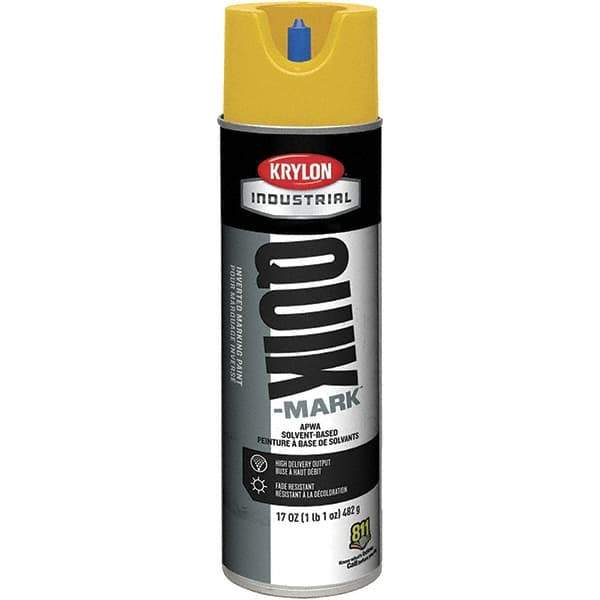 Krylon - 20 fl oz Yellow Marking Paint - 50 to 60 Sq Ft Coverage, Solvent-Based Formula - Eagle Tool & Supply