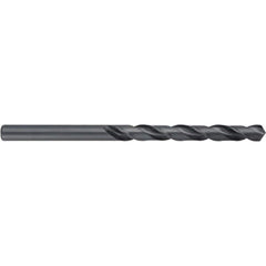 Taper Length Drill Bit: 0.7656″ Dia, 118 ° Black Oxide Finish, 6″ Flute Length, RH Cut, Spiral Flute, Straight Shank, Series 525